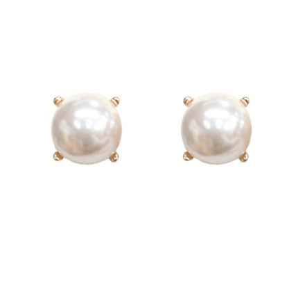 Glass Pearl Stud Earrings