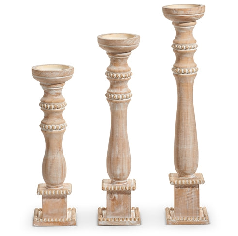 Whitewash Candle Holders
