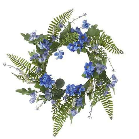 13" Floral and Fern Mini Wreath-Candle Ring