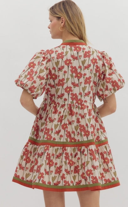 Poppy Floral V-Neck Dress
