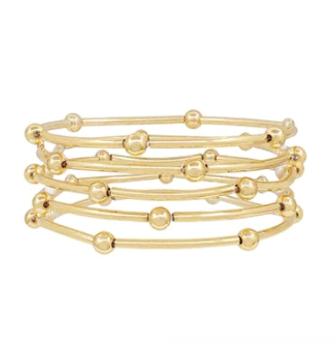 Light Weight Set of Gold Bracelets