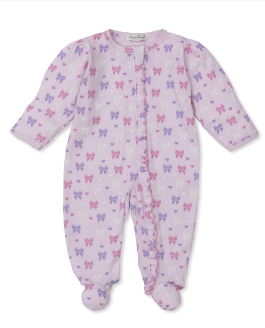 Pink Billow Bows Footie