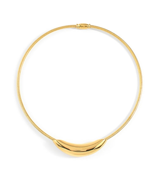 Gold Magnetic Clasp Choker with Chunky Gold Accent
