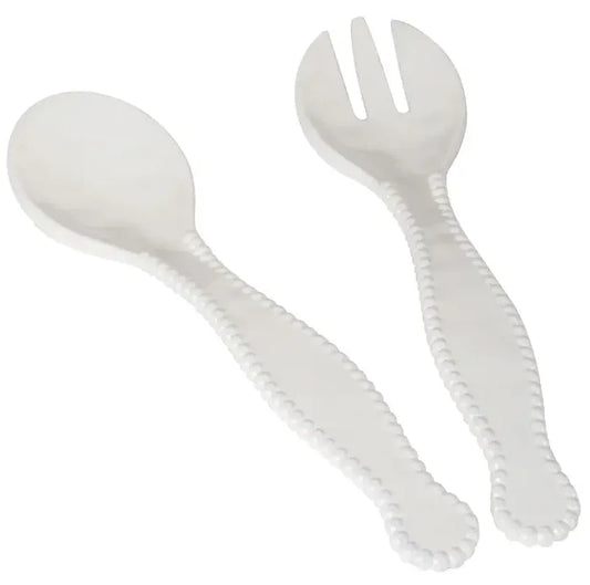 Perlette Cream Melamine 2 pc Salad Servers