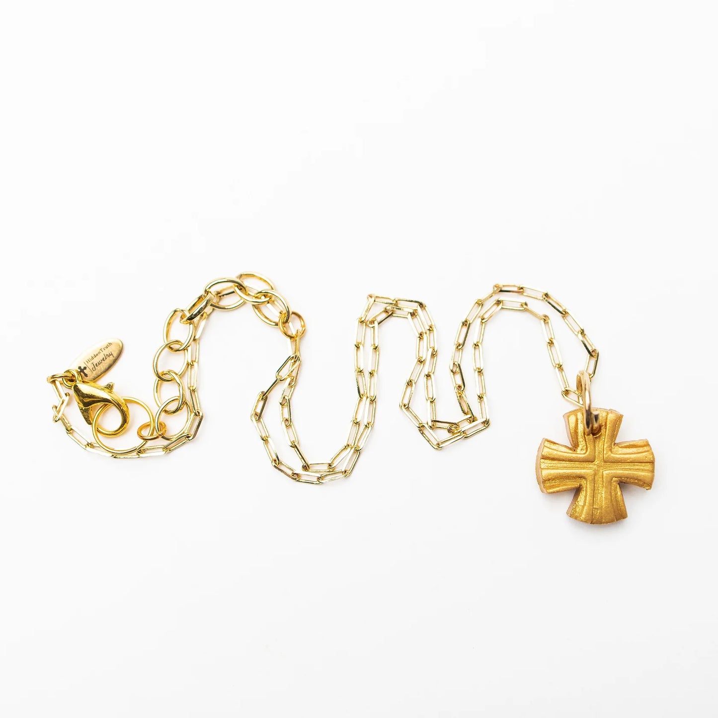 Tiny Paperclip chain with Julia Cross Necklace