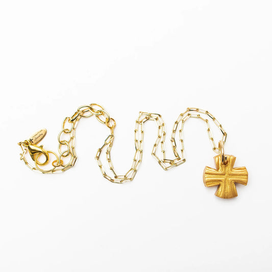 Tiny Paperclip chain with Julia Cross Necklace