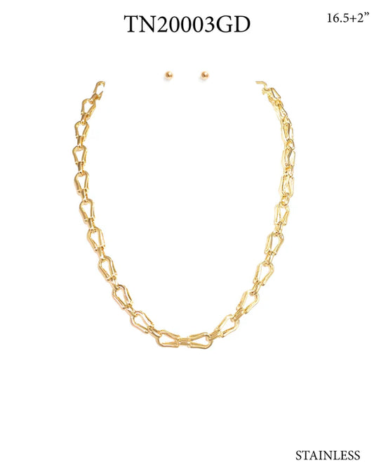 Stainless Steel Horse bit Chain 16"-18" Necklace