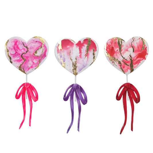Metal Watercolor Hearts with Bows