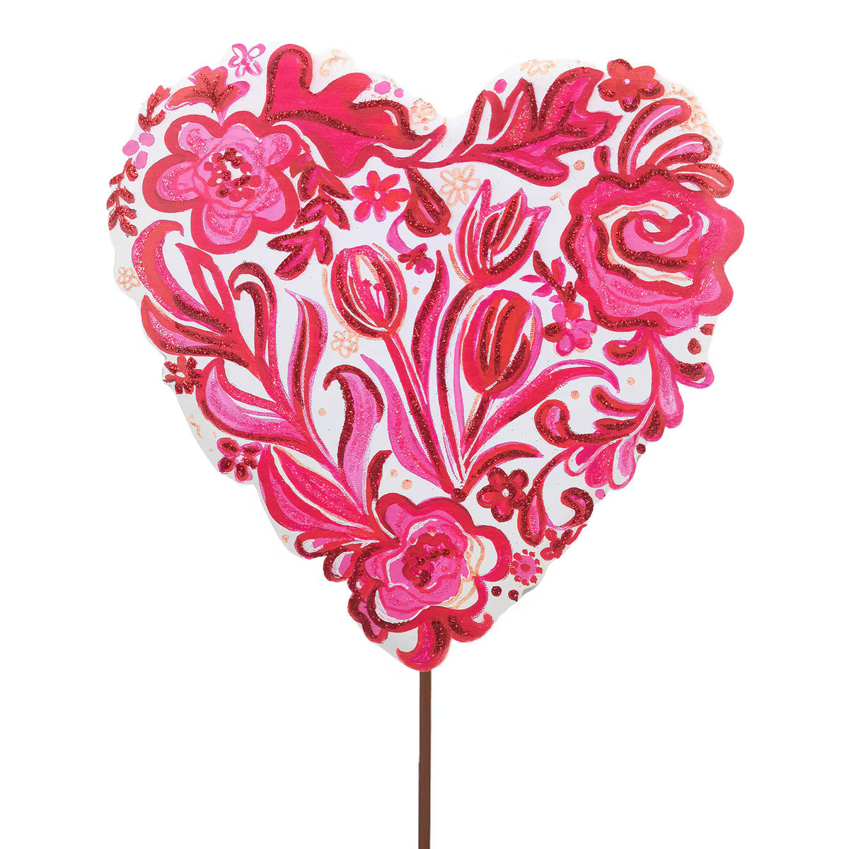 Metal Flower Chinoiserie Collage Heart