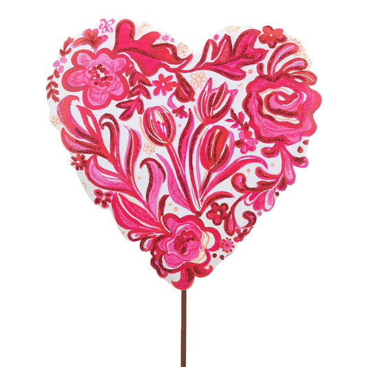 Metal Flower Chinoiserie Collage Heart