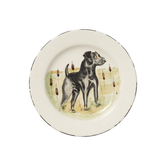Vietri Wildlife Salad Plate - Black Dog