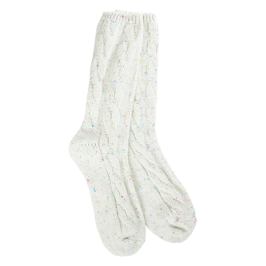 Weekend Ragg Cable Vanilla Confetti Crew Sock