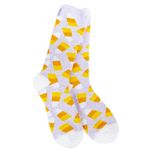 Halloween Candy Corn Cozy Crew Socks