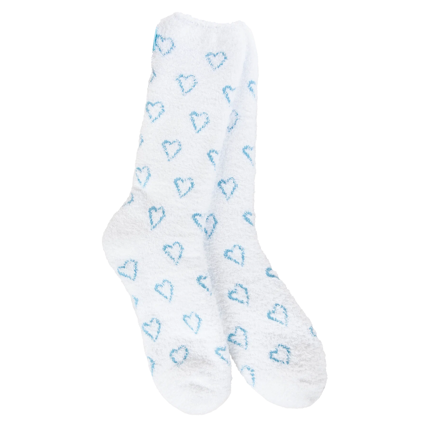 World's Softest Socks Blue Heart Crew Socks