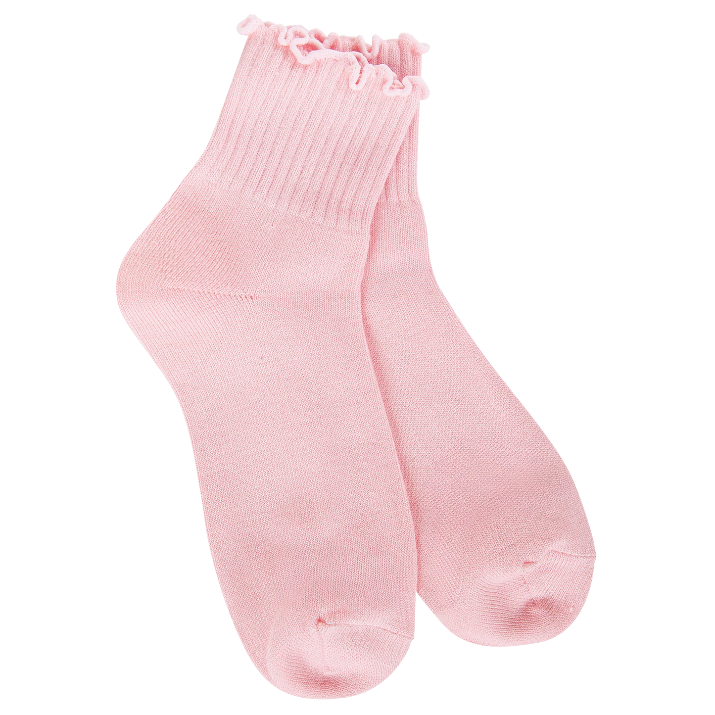 World's Softest Socks Pink Weekend Quarter Ruffle Crew Socks