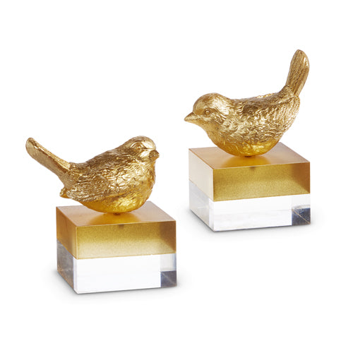 5in Gold Bird on Two Toned Block