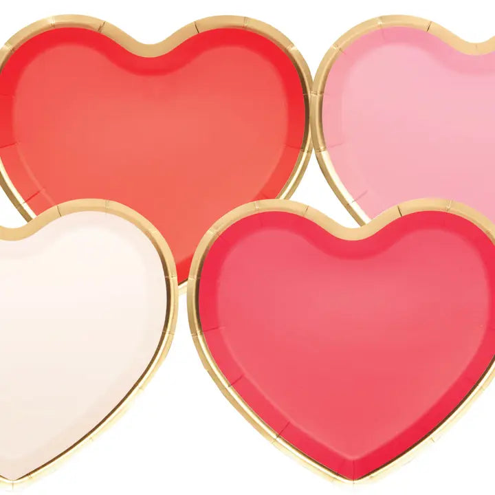 Heart Salad Die Cut Plate Love Notes Assorted/8 Pkg