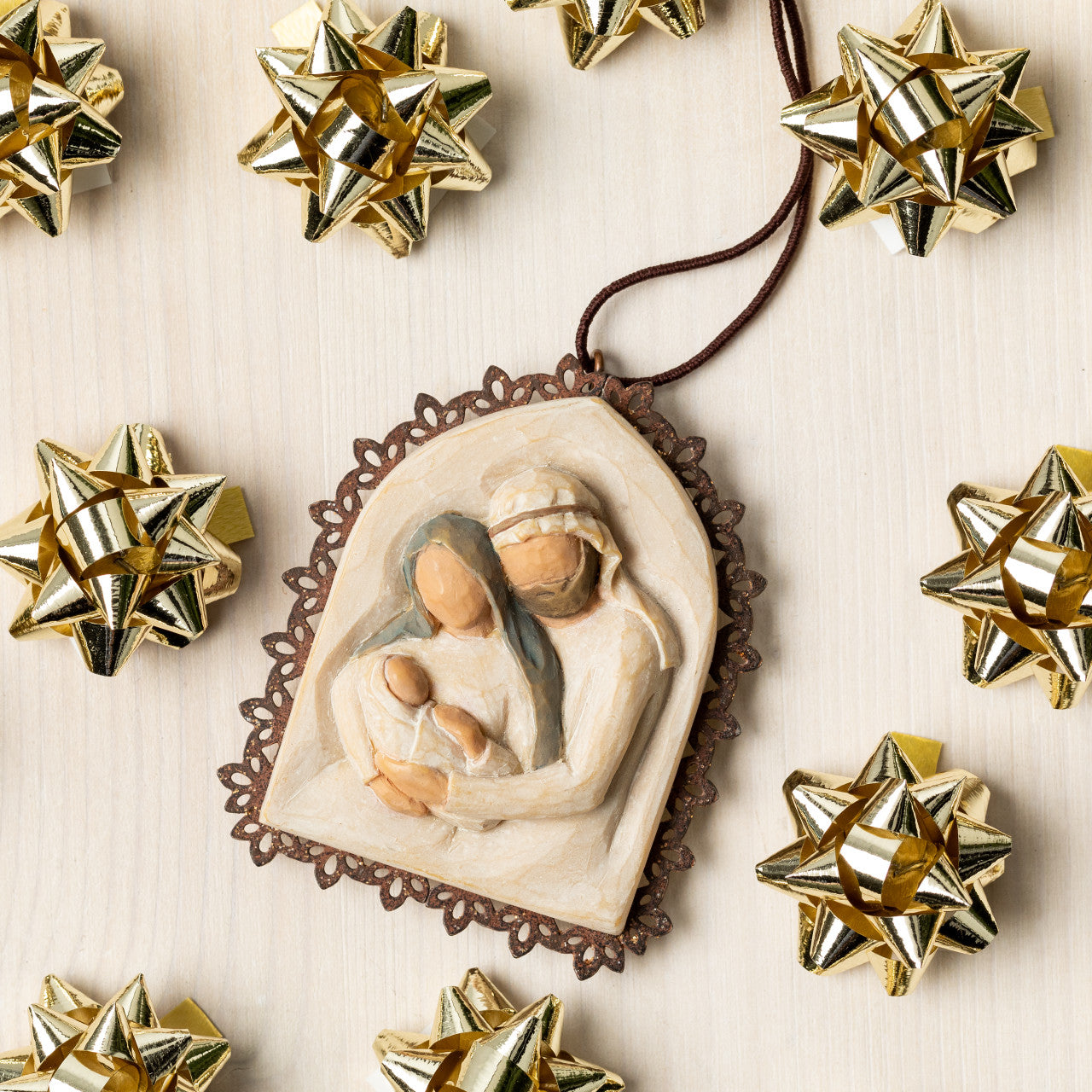 Holy Family Metal Edged Ornament