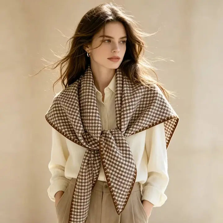 Refined Houndstooth Triangle Wrap