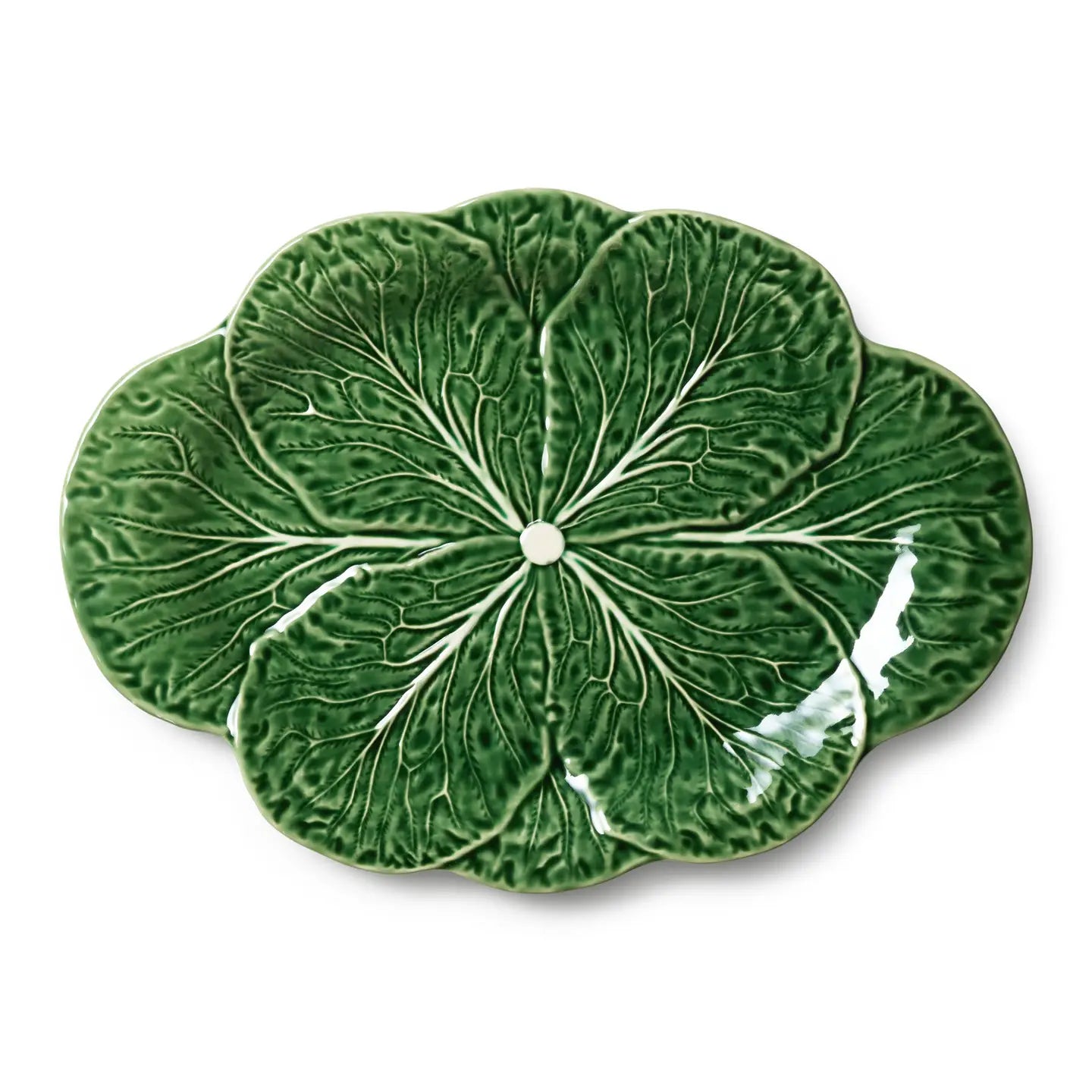 Le Jardin Cabbage 3-D Oval Platter 17in X 12.5in