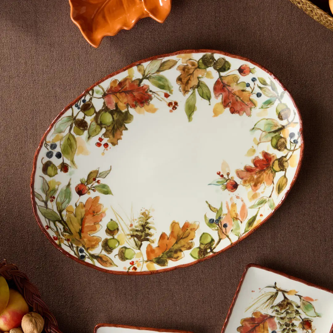 Autumn Meadows Oval Platter 16" X 12"