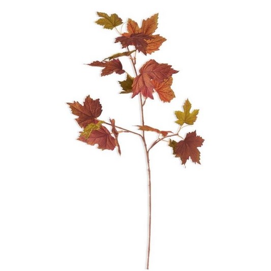 28 Inch Red Orange Green and Brown Fall Maple leaves bundle
