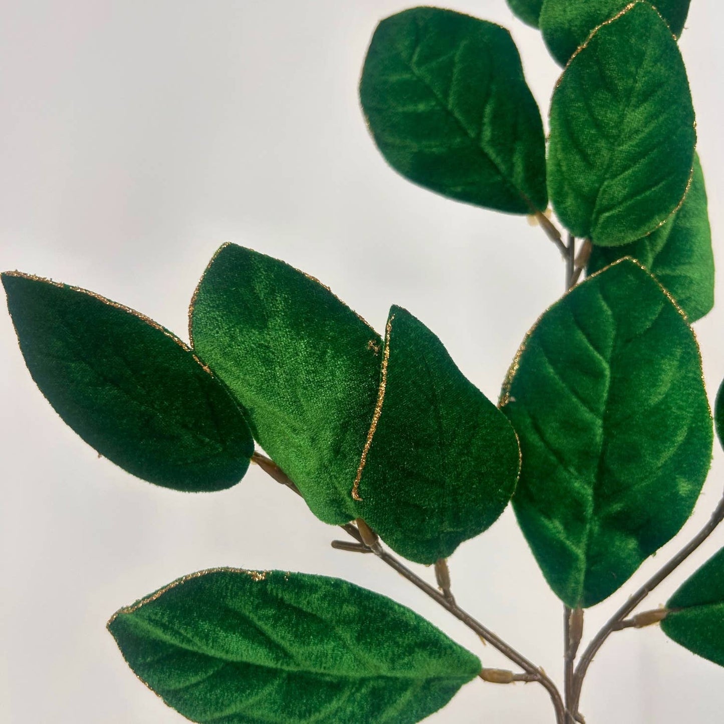 Mini Velvet Magnolia Leaf Spray 23" - Hunter Green