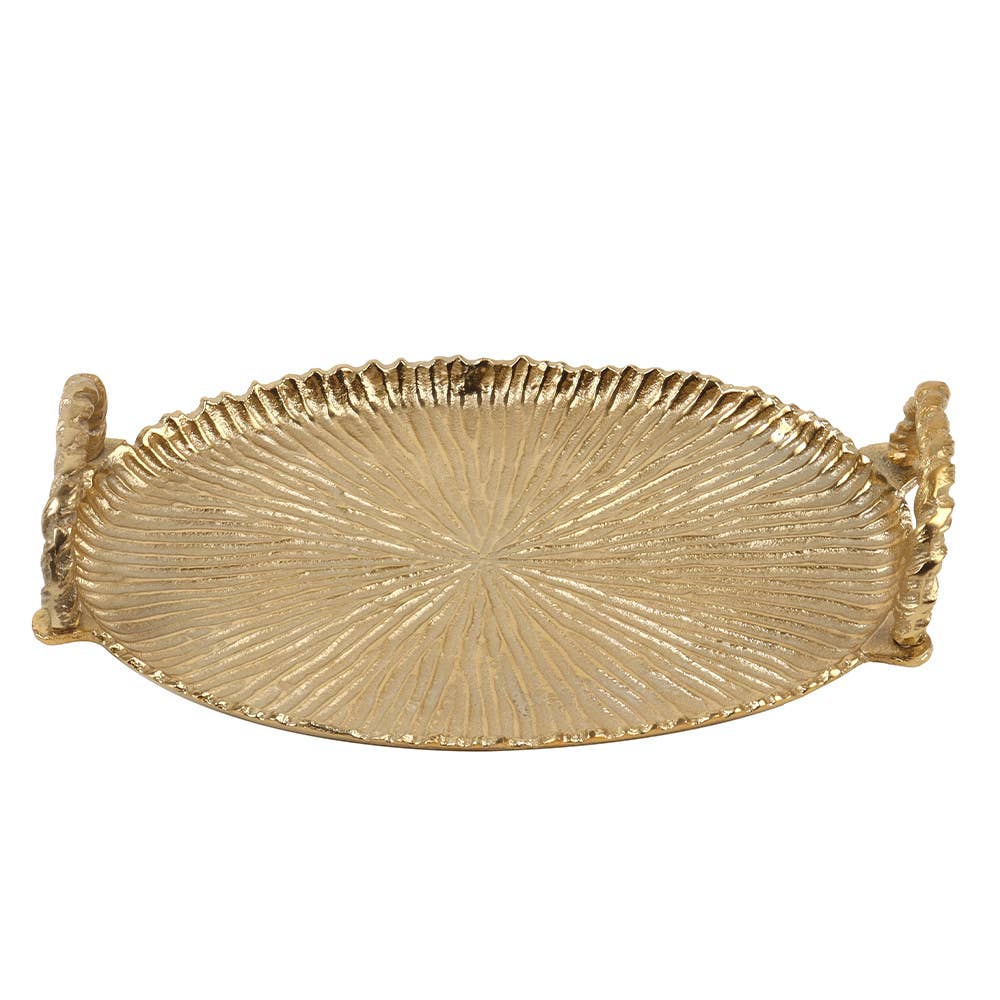 Large Gold Tray with Handles