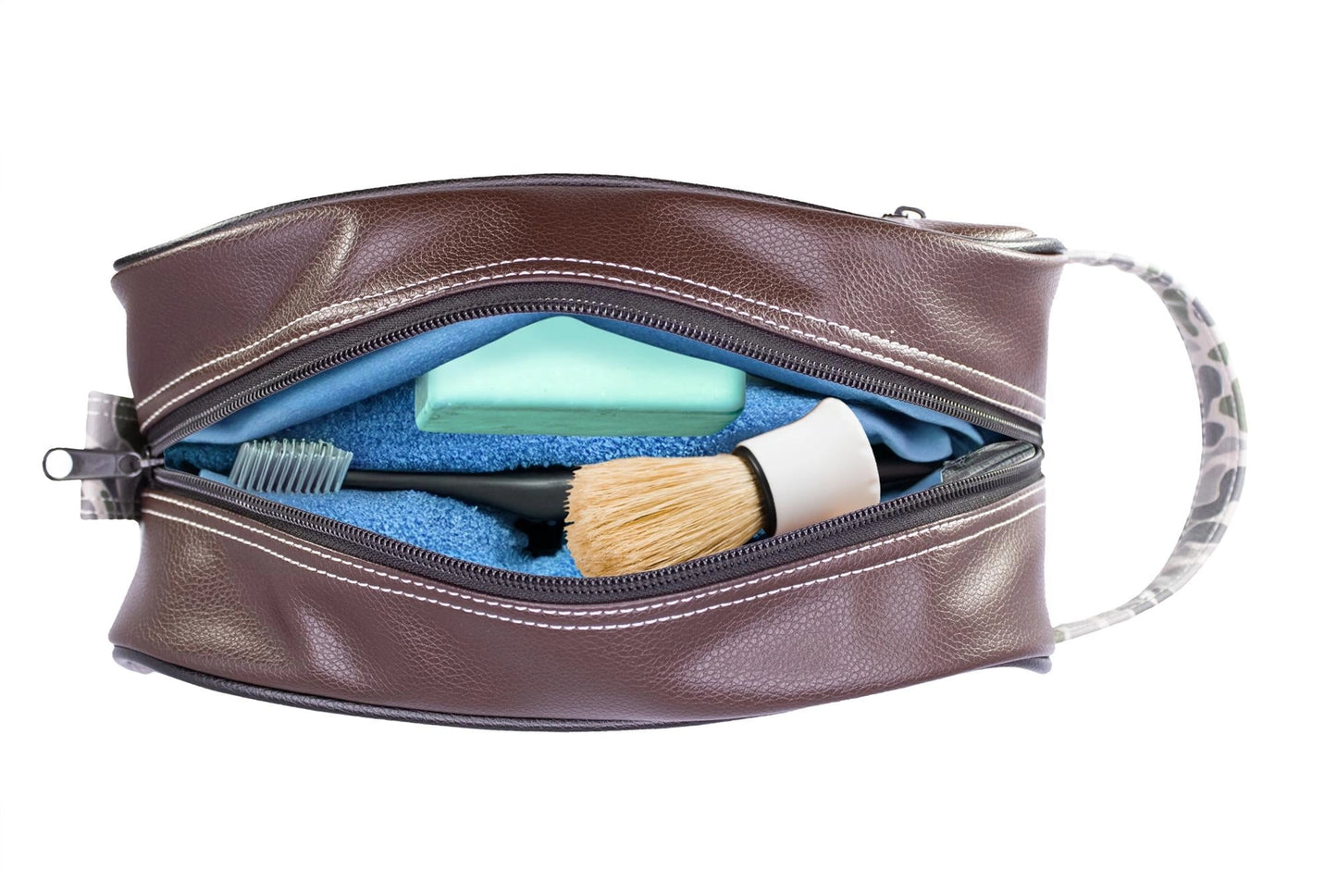 Men's Brown and Camo Bass Toiletry Bag
