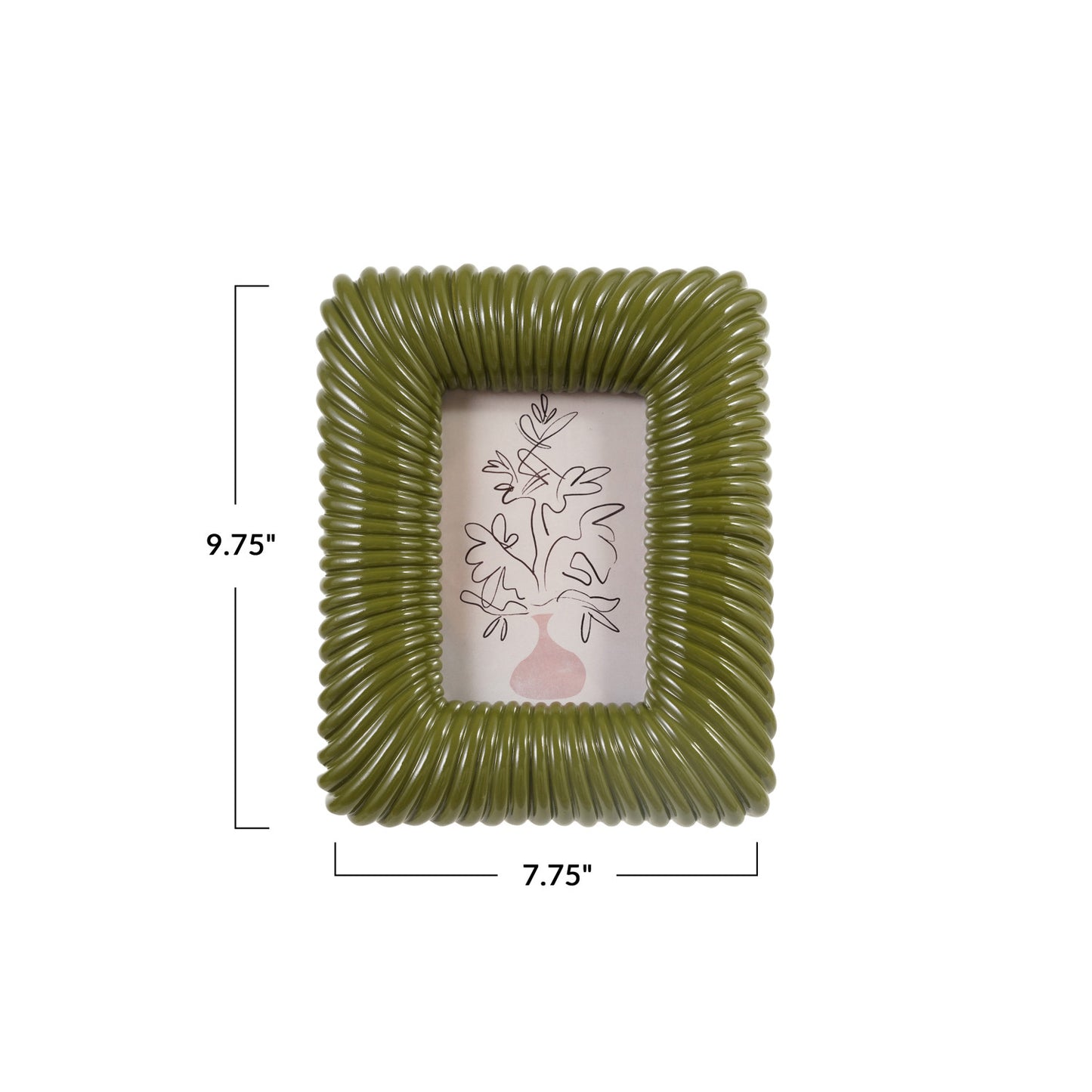 Resin Ribbed Photo Frame (Holds 4" x 6" Photo) (Hangs or Sits)