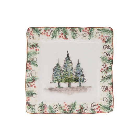 Natale Square Salad/Dessert Plate