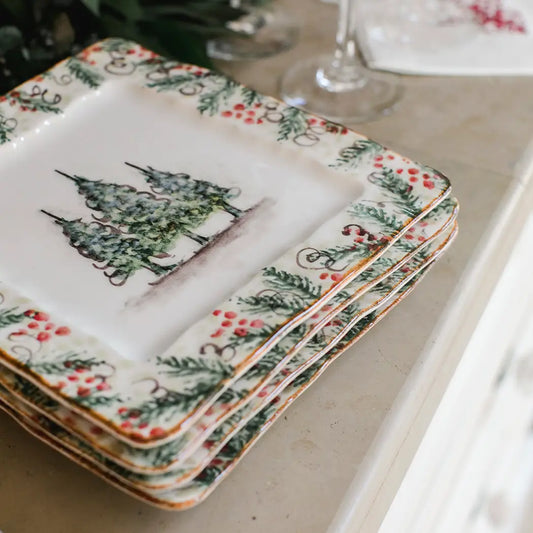 Natale Square Salad/Dessert Plate