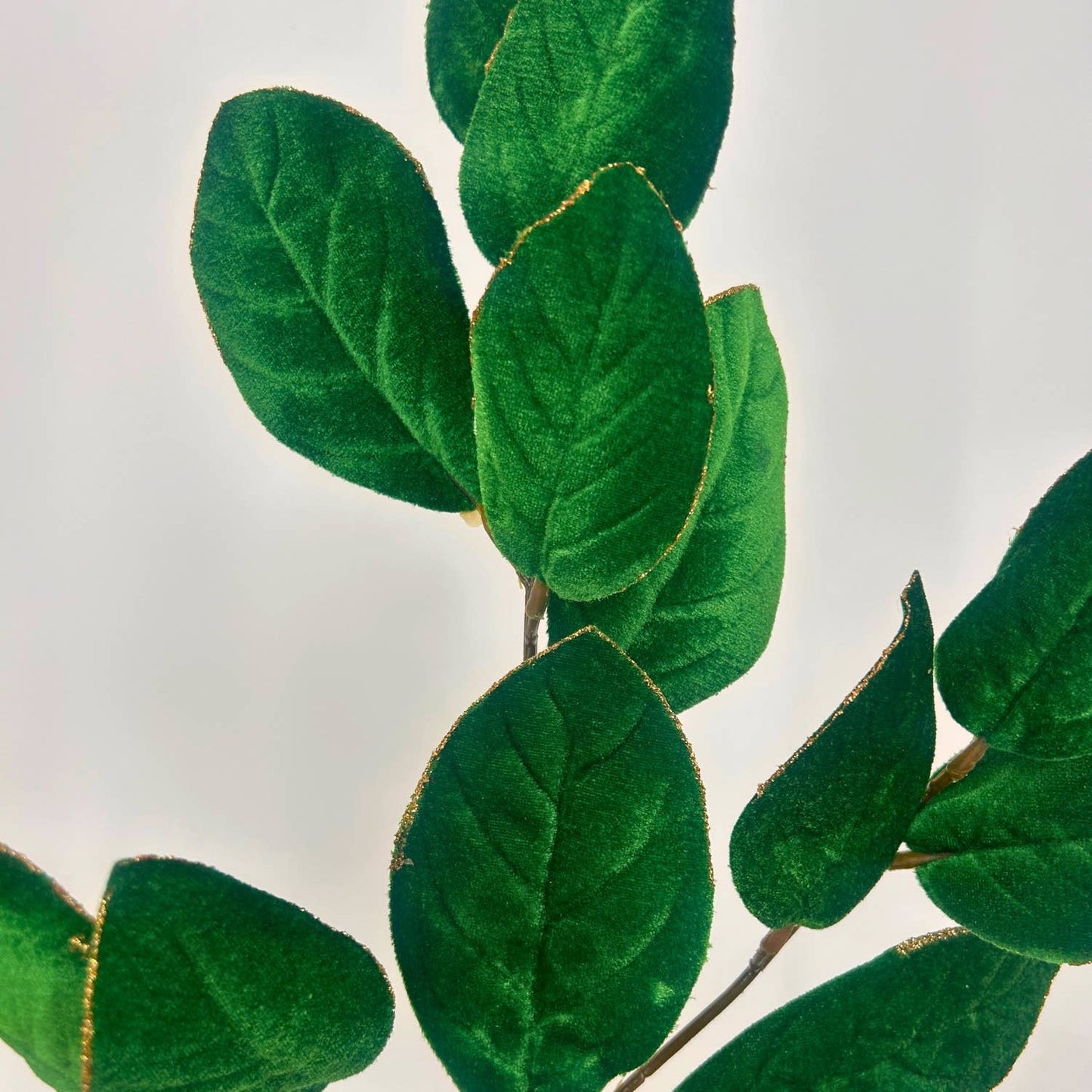 Mini Velvet Magnolia Leaf Spray 23" - Hunter Green