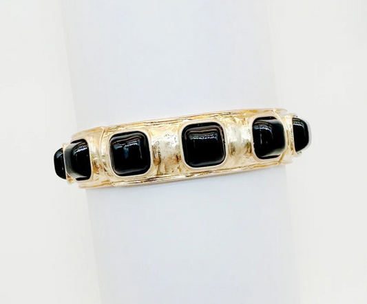 Black Onyx Stone Gold Bracelet