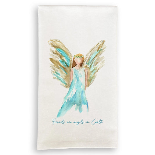 Blue Celestial Angel "Friends are Angels on Earth" towel