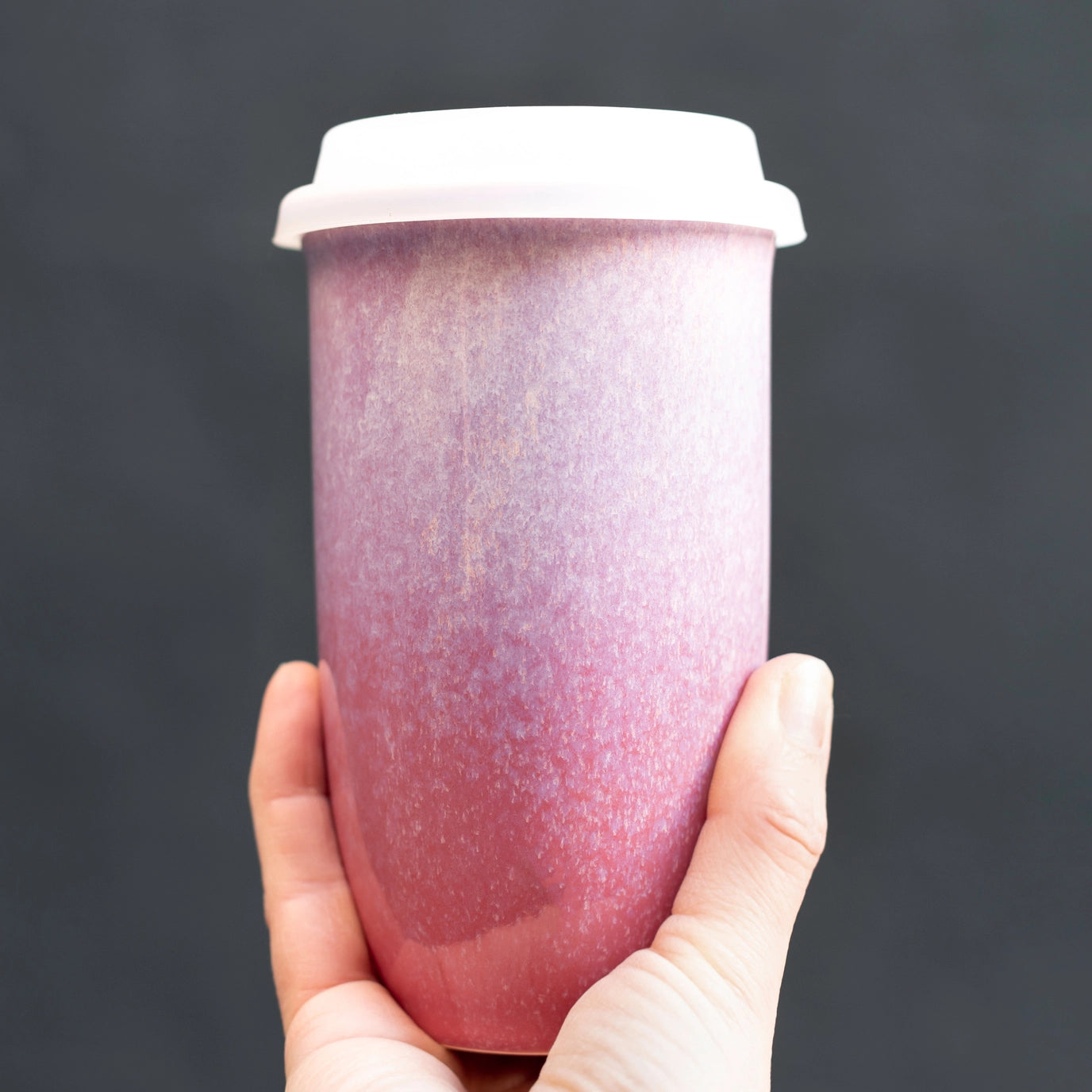 Purple Ceramic Travel Mug 16 oz