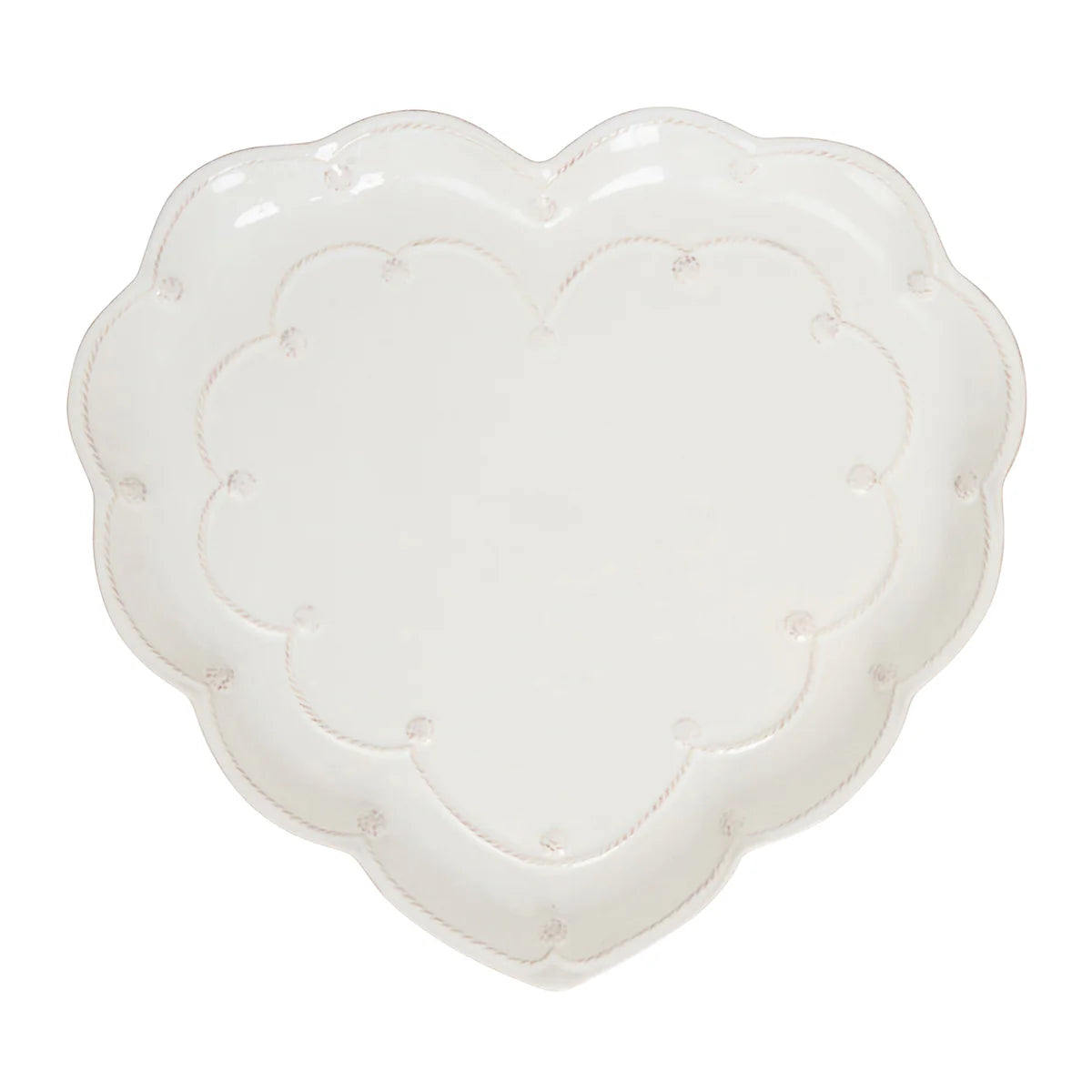 Berry & Thread  15" Heart Platter - Whitewash