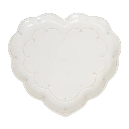 Berry & Thread  15" Heart Platter - Whitewash