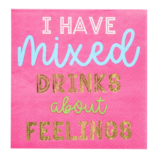 'Mixed Drinks About Feelings' Cocktail Napkins/26pk