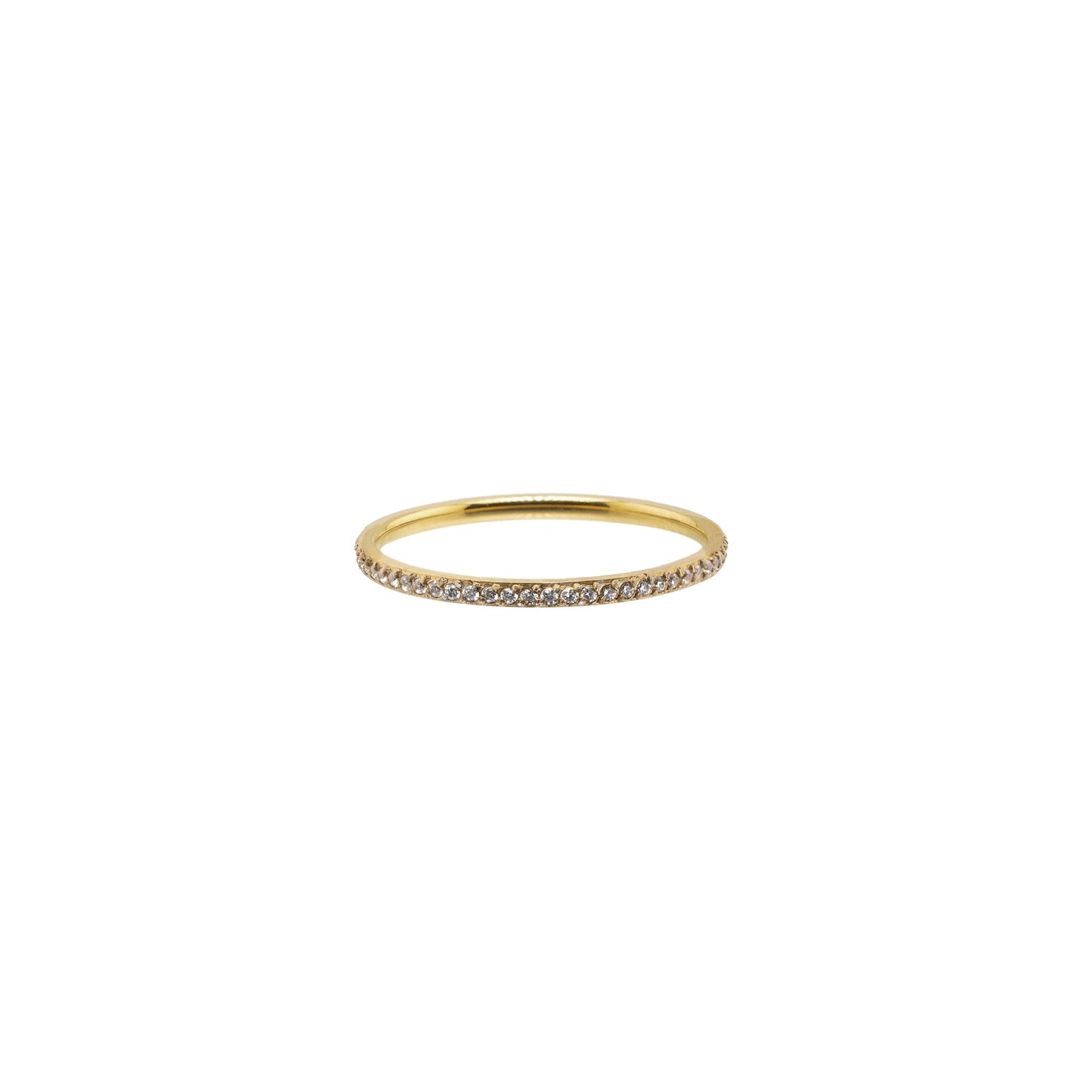 Waterproof Gold Dainty Tennis Ring Band