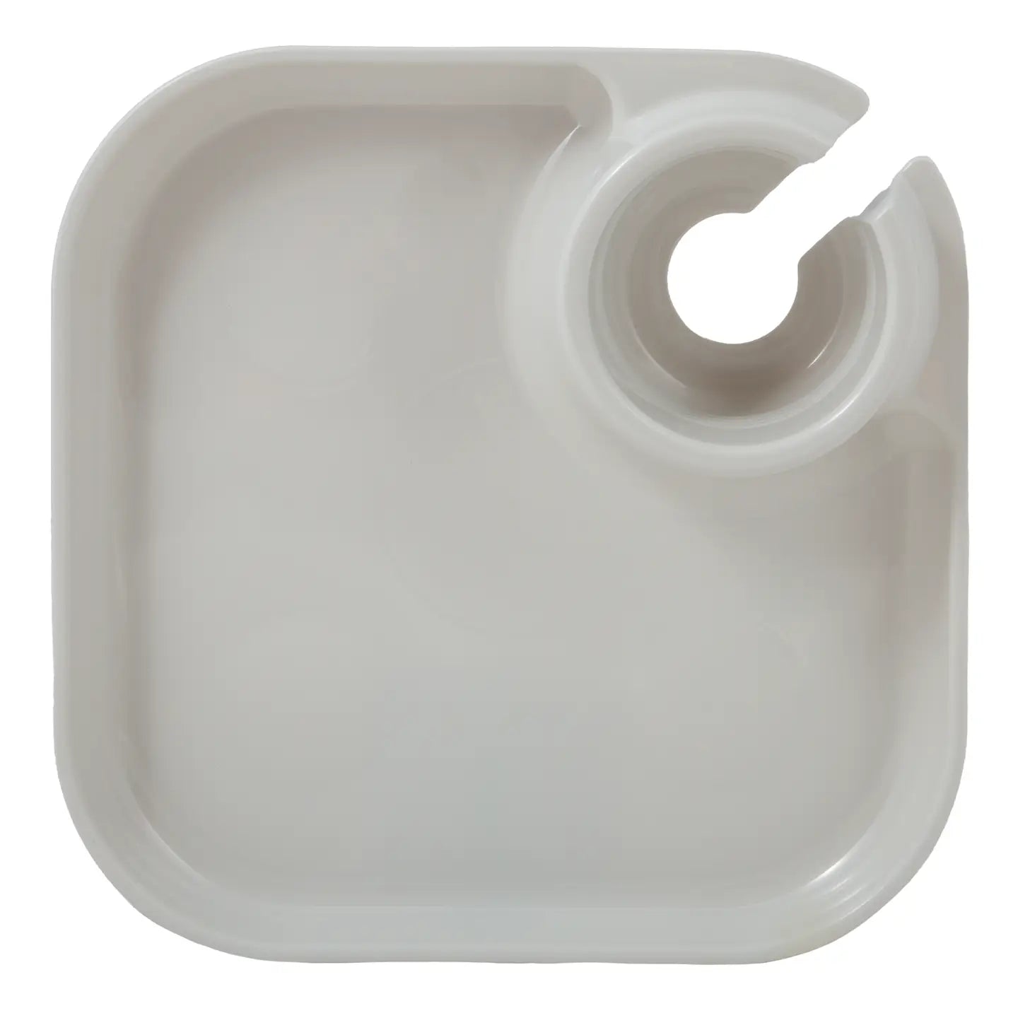 Reusable Party Plates w/ Stemware Holder - Set of 4 - White