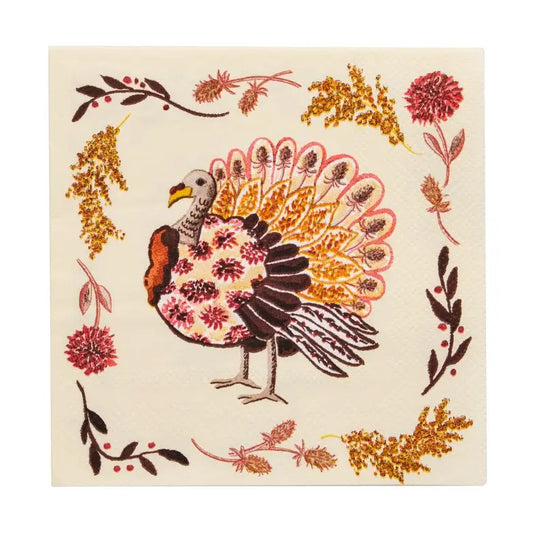 Amber Harvest Turkey Cocktail Napkins