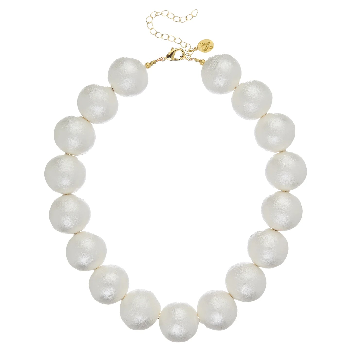 Susan Shaw Large Cotton Pearls Choker Necklace 3826W