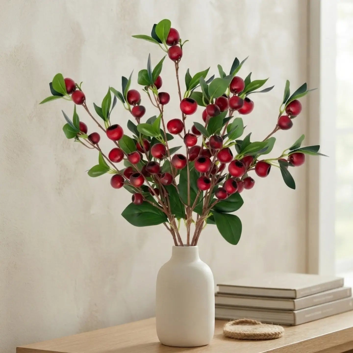 Pod Berry Spray 33" - Deep Red