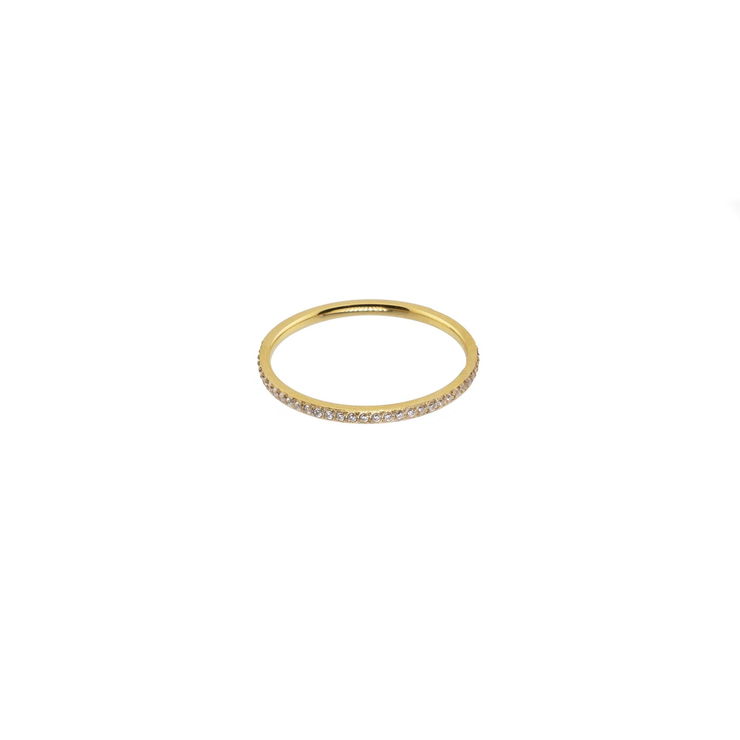 Waterproof Gold Dainty Tennis Ring Band