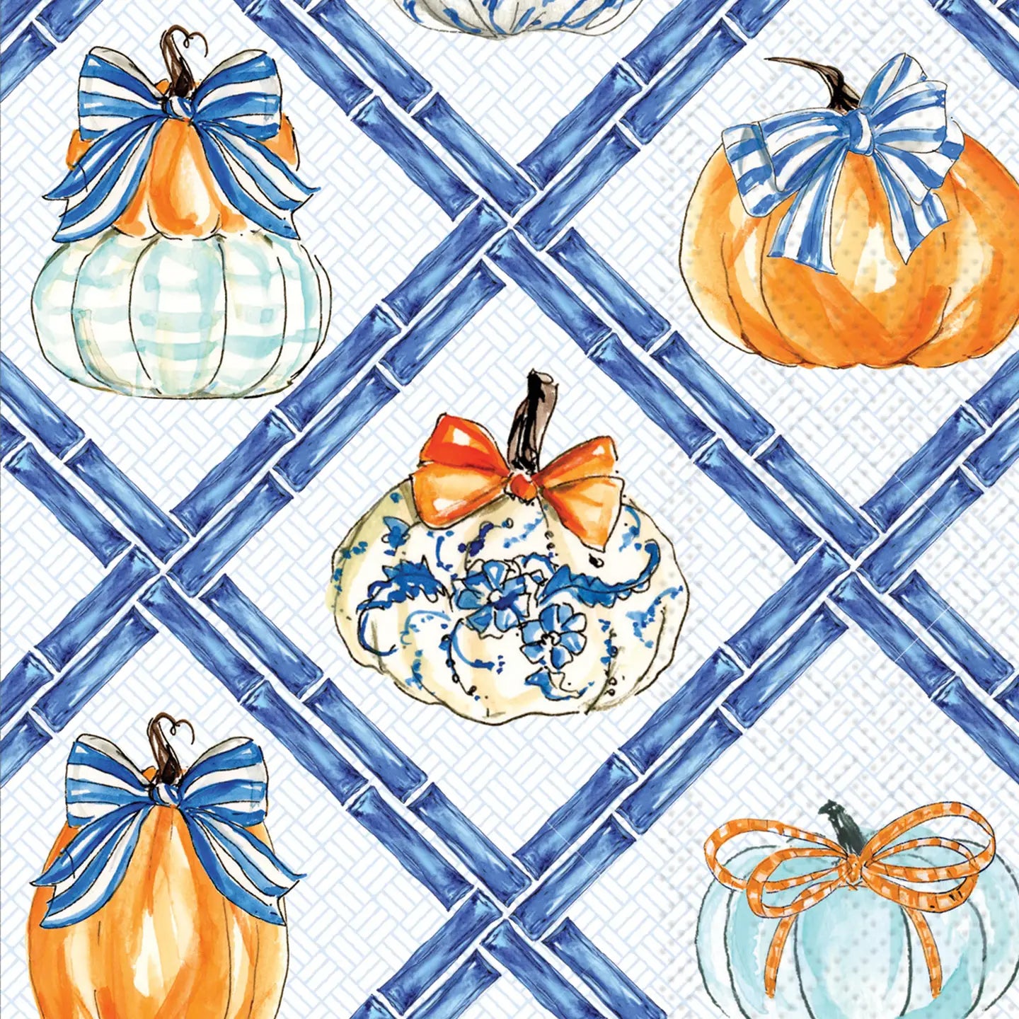 Chinoiserie Pumpkin Topiary Paper Guest Towels