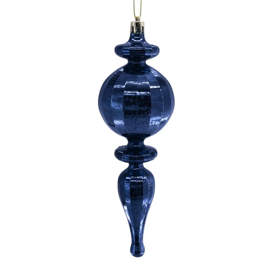 Mercury Finish Rounded Plastic Finial 7.5" - Navy Blue