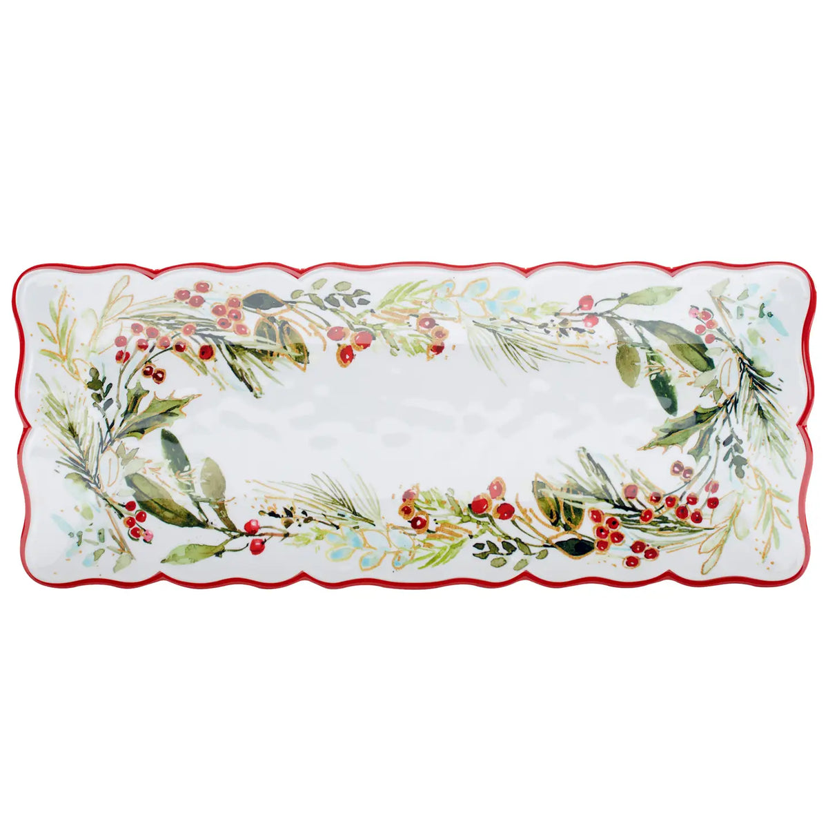 Christmas Gatherings Melamine Retangle Platter 19in X 8in