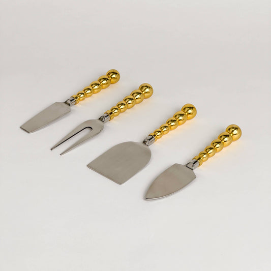 Gold Beaded Cheese Set of 4
