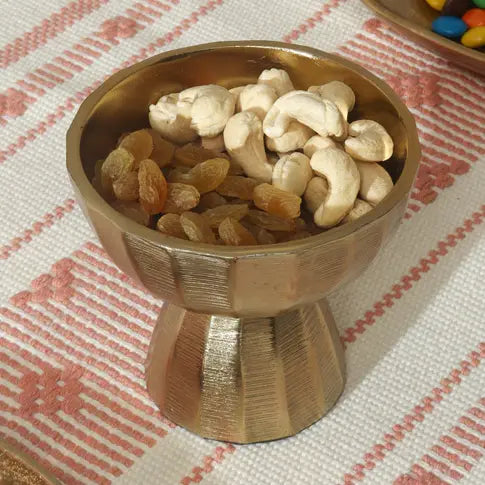 Small Gold Bowl on Small Pedestal